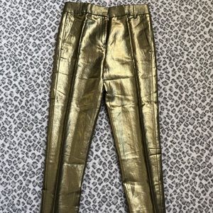 J CREW gold lame pants